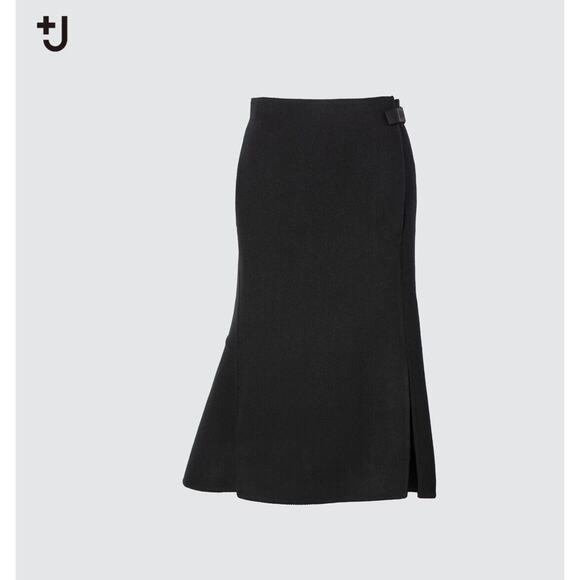 Uniqlo x Jil Sander +J Double Face Skirt‎ Women Size 14 New With Tags Black - Picture 4 of 4